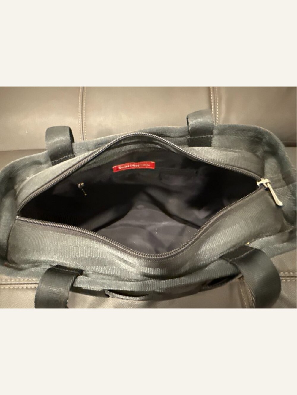 Harveys Original Seatbelt Bag Large Tote Black Woven Made in USA - Picture 8 of 11
